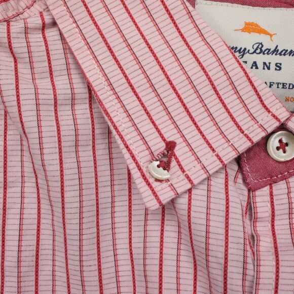 Tommy Bahama Jeans Button Up Shirt Mens XL Red White Stripe Cotton Casual - Picture 5 of 10